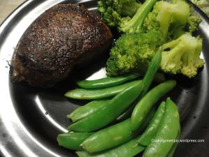 Filet Mignon with Broccoli and Snap Peas